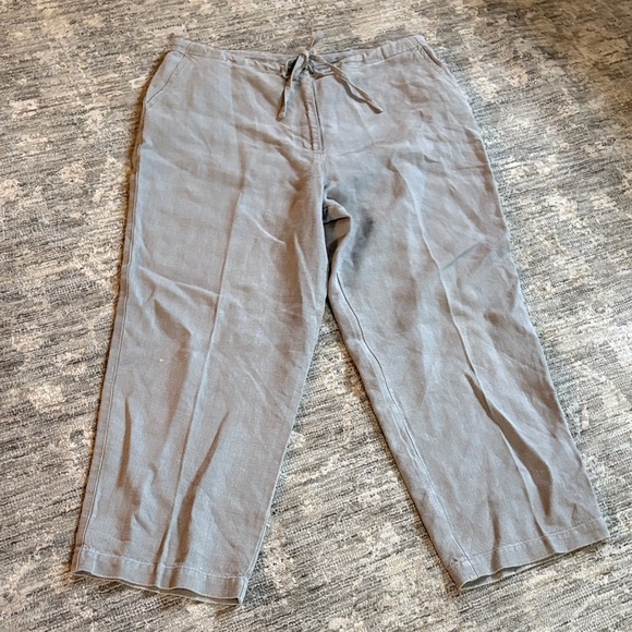 Eileen Fisher Gray linen wide leg pant - large - Italian fabric - Picture 1 of 6